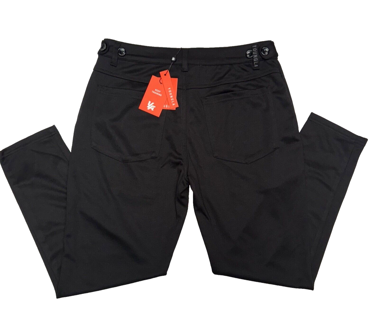 NEW Youngla 614 Black Dapper Dress Pants Mens 34x28 Fits