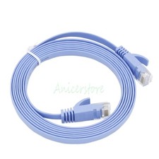 2M 6.5ft CAT6 RJ45 Ethernet Network LAN Internet Cable Flat UTP Patch Router blu