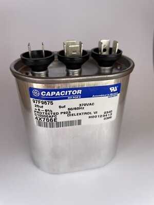 25 + 5 uf GE capacitor 97F9675 dual run 370 VAC volt, HVAC, air