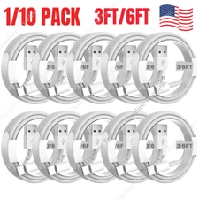 1/10X Lot USB Fast Charger Cable For Apple iPhone 11 8 7 6 5 XR SE Charging Cord