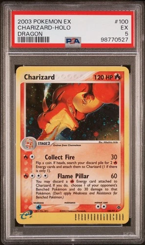 PSA 5 Charizard 100/97 EX Dragon Holo Pokemon Slab Graded