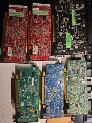 Bulk Lot of 6 Low Profile PCIe Graphics Cards   NVIDIA / ATI / AMD  Mixed Models