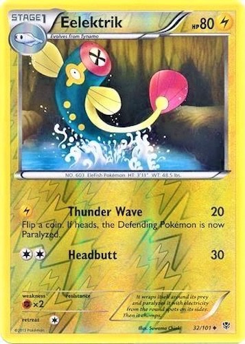Pokémon TCG - Eelektrik 32/101 - Reverse Holo Uncommon Plasma Blast [Near Mint]