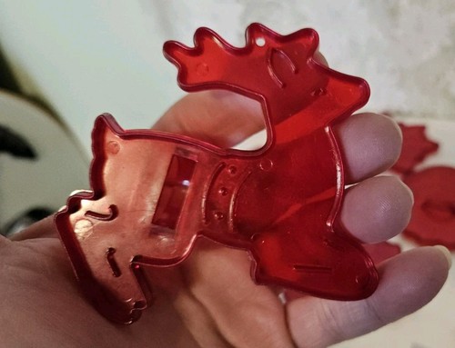 LOT OF 13 + 1 unmarked VTG HRM Red CHRISTMAS Plastic Cookie Cutters MADE IN USA - Picture 6 of 6