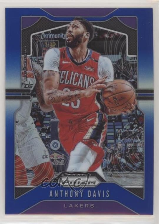 2019-20 Panini Prizm Blue Prizm /199 Anthony Davis #222