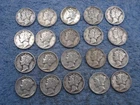20 SILVER MERCURY DIMES WITH DATES   lot 81