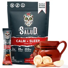 Salud 2-in-1 Sleep Aid + Calm Drink Mix, Punch Ponche Flavor, Melatonin, Magn...