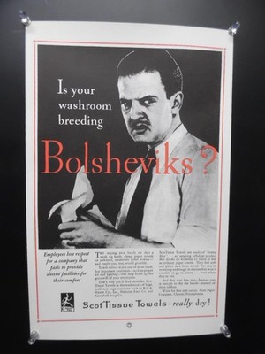 1931 Is Your Washroom Breeding Bolsheviks Scott Paper Co. Red Scare Poster REPO
