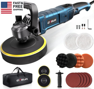 Buffer Polisher, 6 Inch/7 Inch 1600W Rotary Car Buffer Polisher Waxer, 7 Variabl
