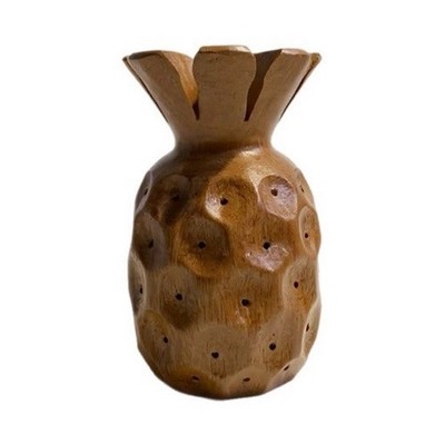 Woods Of Hawaii Vintage Carved Wood Pineapple Toothpick Holder