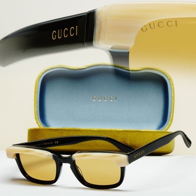 Gucci Sunglasses 2024 Black Beige Yellow Unisex Brow GG1166S 001 54mm 241225