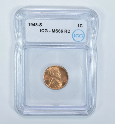 1948-S Lincoln Wheat Cent MS66 RD ICG