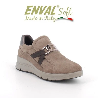 Enval Soft Slip-on Donna Scarpa Donna Accollata Con Elastico 8778033 Fango
