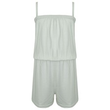 Kids Girls Plain Cream Color Playsuit Trendy All In One Jumpsuit New Age 5-13 Yr