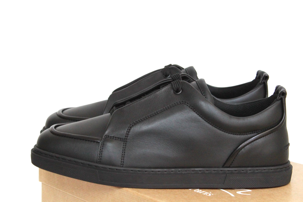 sz 13 / 46 Christian Louboutin Black Leather Jimmy Rubber Trimmed