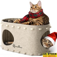 Cat House for Indoor Cats Bed Cave for Multiple  Large Cats Scratch Resistant