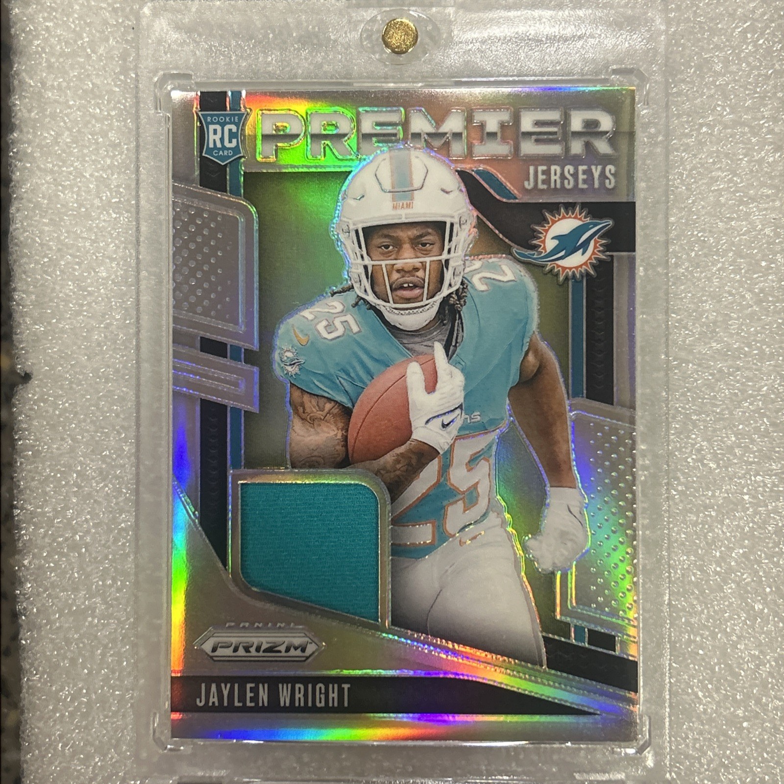 Jaylen Wright 2024 Panini Prizm Premier Jerseys Patch Silver