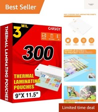 Thermal Laminating Pouches, Pack Laminating Sheets, 3 Mil, 9 x 11.5 Inches La...