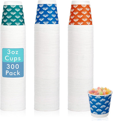 300 Pack 3 Oz Disposable Bathroom Paper Cups, Small Mouthwash Cups in Orange, Bl