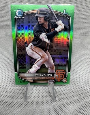 2025 Bowman Chrome 1st Jhonny Level Green Refractor /99 #BCP-147