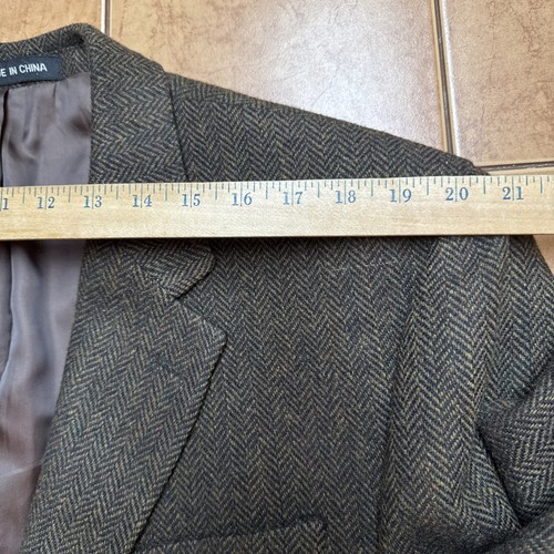 Sz 46R LRL Ralph Lauren Brown Herringbone Tweed Wool Sport Coat Blazer Jacket - Picture 8 of 11
