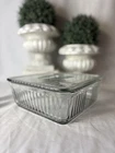 Anchor Hocking Vintage Design Ribbed 9" Square Refrigerator Dish & Lid 9” X 9”