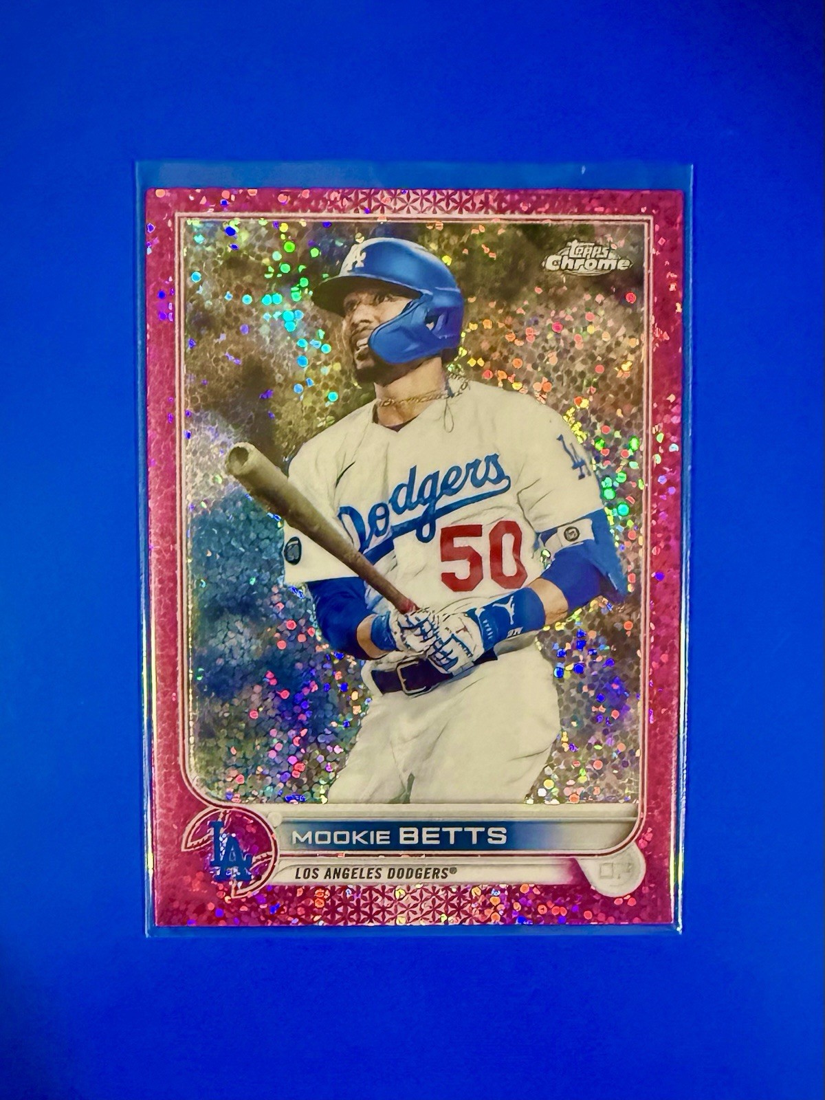 2022 Topps Chrome - Mookie Betts #100 Magenta Speckle Refractor /350