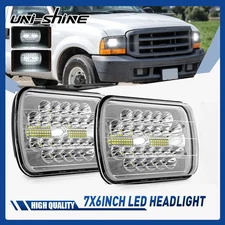 2x 5x7" 7X6" LED Headlights For 1999-2010 Ford F250 F350 F450 F550 Super Duty