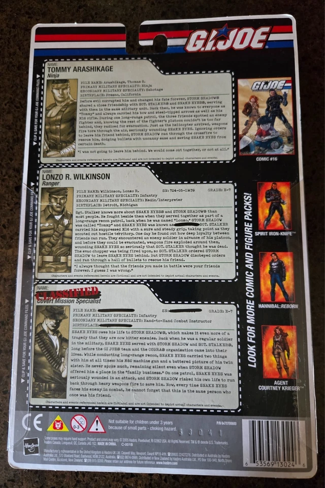 Hasbro 2006 G.I. Joe Comic #26 Paquete de 3 Tommy Arashikage, L. Wilkinson, Clasificado Foto 2 de 4