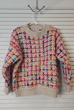 Fun Kids Sweater by Adorable Sweetness with a Colorful Woven-Style Knit pattern