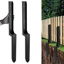 2 Pack Fence Post Repair Kit Heavy Duty Fence Post Anchor for Fixing Wood Posts