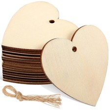 IMIKEYA 50pcs Wood Heart Cutouts: Wooden Hearts Paintable Wood Cutouts Unfini...