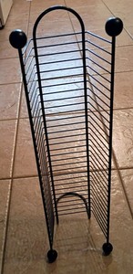 Metal CD Storage Wire Rack Tower 30 Disc Slots Compact Vertical Organizer Stand