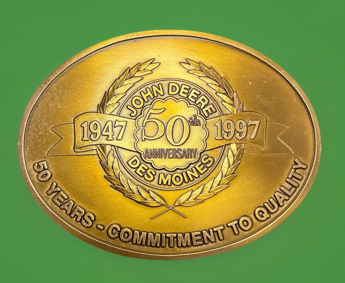 JOHN DEERE 50th Anniversary Des Moines, Iowa Limited Edition Brass