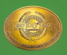 JOHN DEERE 50th Anniversary Des Moines, Iowa Limited Edition Brass Medallion