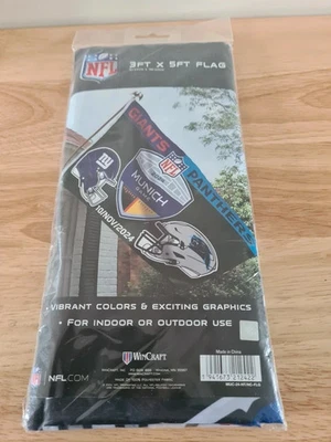 NFL flag 3ft x 5ft Giants vs Panthers Munich Game 2024 Brand New - Image 1 of 4