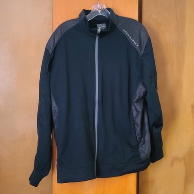 Mens Greg Norman Lusso Ella Full Zip Fleece Golf Jacket XL Black Activewear 