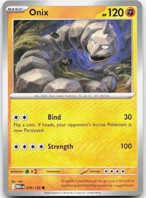 Onix 070/132 Common Mega Evolution Pokemon Near Mint