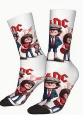 AC/DC Funny Cartoon Socks L One Size Unisex Rock Band Members Socks | eBay