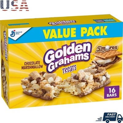 S'mores Cereal Treat Bars Snack Pack 16 Count Chewy Individually Wrapped Bars US