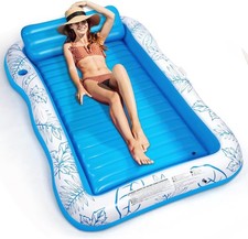 New Large Beach Adult Inflatable Pool Lounger Float Suntan Swimming Lake Cottage