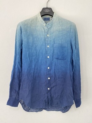 ARIGATO pure indigo blue japan Men s Shirt Size S 100% Linen PEC