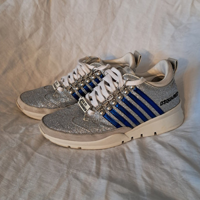 Dsquared2 Damen Sneaker Glitzer Silber/Blau/Weiß EU 37