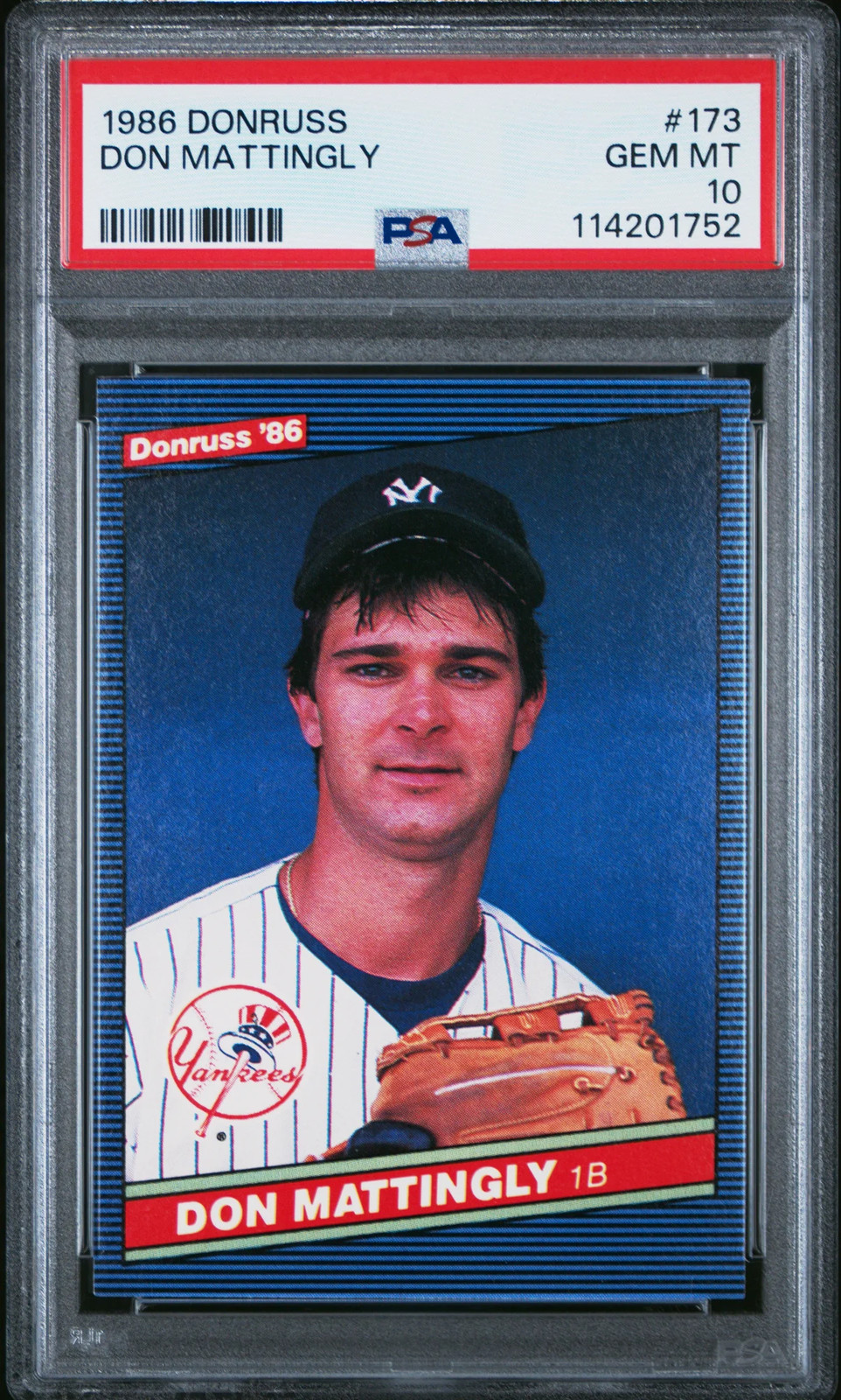 Don Mattingly #173 Baseball Cards 1986 Donruss trading card — raw and PSA graded price guide