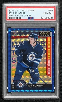 2016-17 O-Pee-Chee Platinum Royal Blue Cubes 81/99 Kyle Connor PSA 10 GEM MT 2gp