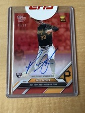 2024 MLB Topps NOW RC-10A PAUL SKENES PITTSBURGH PIRATES AUTOGRAPH RED 1/10