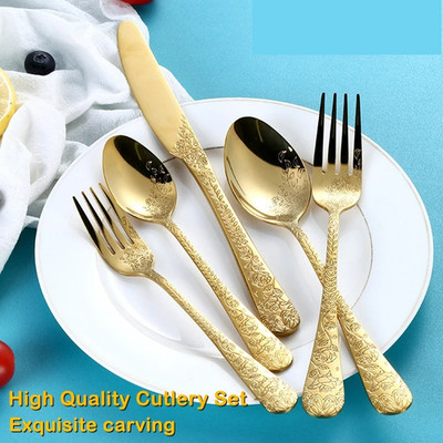 Stainless Steel Cutlery Set Knife Fork Spoon Flatware Set Tableware Cutlery Set