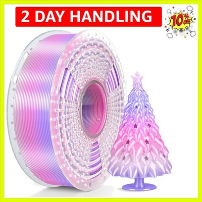 1.75mm Silk Rainbow PLA Filament, 1kg   Glossy Finish & Fast Color Transitions