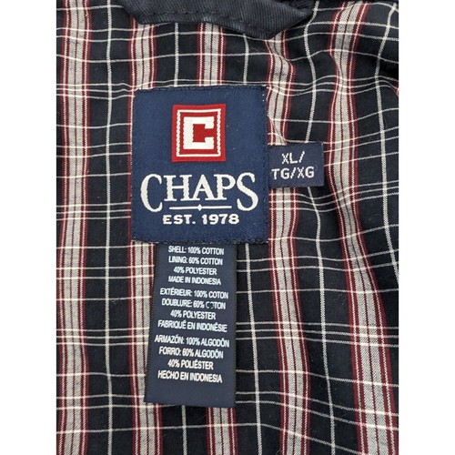Vintage Chaps Harrington Bomber Jacket Navy Full Zip Mens Size XL Neutral Preppy - Picture 6 of 10