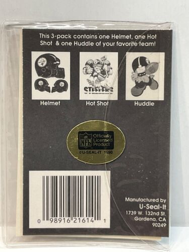 1989-90 U-SEAL-IT NFL STICKERS PITTSBURGH STEELERS UNOPENED PACK 3-STICKER PACK - Picture 2 of 2